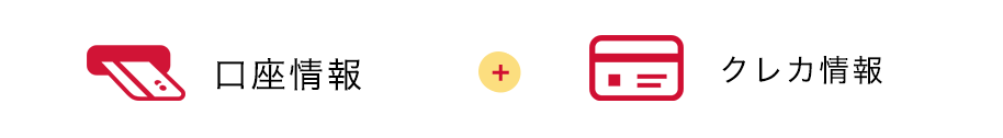 口座情報+クレカ情報